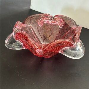 Artistic Pink Glass Art Bowl